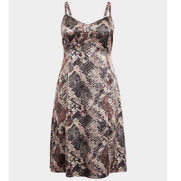 torrid Dresses & Skirts - Torrid Snakeskin Print Shiny Slip Dress Size 00